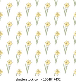 Elegantes, nahtloses Muster mit duftenden Blumen, Design-Elementen. Blumenmuster für Einladungen, Karten, Druck, Geschenkverpackung, Herstellung, Textilien, Gewebe, Wallpaper. Kunststil mit kontinuierlicher Linie
