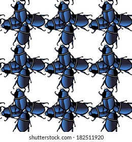 elegant seamless pattern with decorative blue scarabs, design element