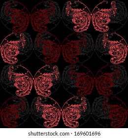 elegant seamless pattern with decorative butterflies, design element