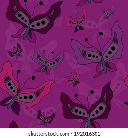 elegant seamless pattern with decorative butterflies, design element