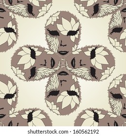 elegant seamless pattern with decorative carnival masks for your design