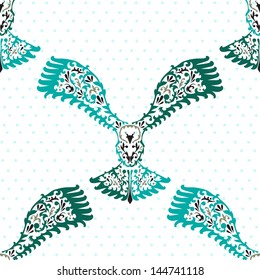 elegant seamless pattern with decorative eagles for your design