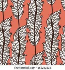 elegant seamless pattern with decorative feathers for your design