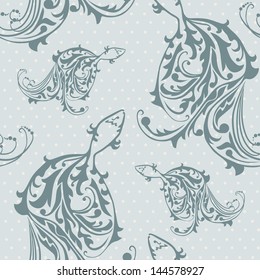elegant seamless pattern with decorative fishes for your design