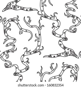 elegant seamless pattern with decorative floral trees for your design