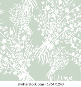 elegant seamless pattern with decorative floral bouquets, design element