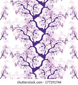 elegant seamless pattern with decorative floral branches, design element