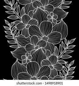Elegant seamless pattern with decorative flowers, design elements. Floral  pattern for invitations, cards, print, gift wrap, manufacturing, textile, fabric, wallpapers