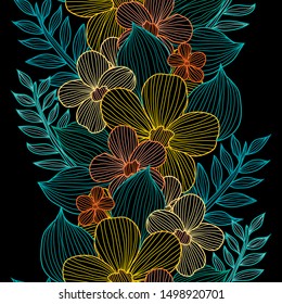 Elegant seamless pattern with decorative flowers, design elements. Floral  pattern for invitations, cards, print, gift wrap, manufacturing, textile, fabric, wallpapers