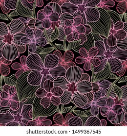 Elegant seamless pattern with decorative flowers, design elements. Floral  pattern for invitations, cards, print, gift wrap, manufacturing, textile, fabric, wallpapers