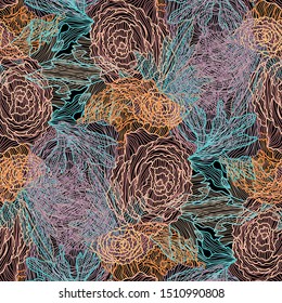 Elegant seamless pattern with decorative flowers, design elements. Floral  pattern for invitations, cards, print, gift wrap, manufacturing, textile, fabric, wallpapers