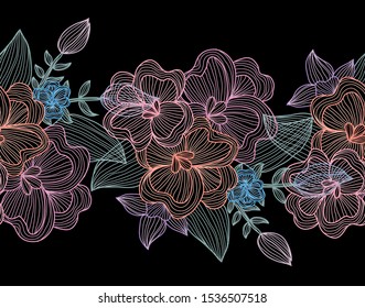 Elegant seamless pattern with decorative flowers, design elements. Floral  pattern for invitations, cards, print, gift wrap, manufacturing, textile, fabric, wallpapers