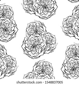 Elegant seamless pattern with decorative flowers, design elements. Floral  pattern for invitations, cards, print, gift wrap, manufacturing, textile, fabric, wallpapers