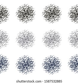 elegant seamless pattern with decorative flowers, design element. Vector seamless flower monochrome pattern. Seamless pattern with Decorative summer flowers, watercolor illustration. 