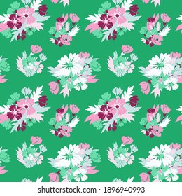 Elegant seamless pattern with decorative flowers, design elements. Floral  pattern for invitations, cards, print, gift wrap, manufacturing, textile, fabric, wallpapers