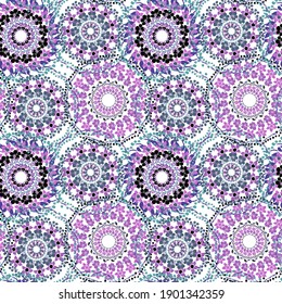 Elegant seamless pattern with decorative flowers, design elements. Floral  pattern for invitations, cards, print, gift wrap, manufacturing, textile, fabric, wallpapers