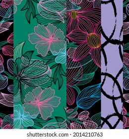 Elegant seamless pattern with decorative flowers, design elements. Floral  pattern for invitations, cards, print, gift wrap, manufacturing, textile, fabric, wallpapers