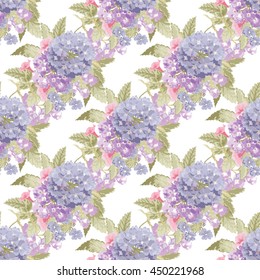 Elegant seamless pattern with decorative flowers in watercolor style, design elements. Floral pattern for wedding invitations, greeting cards, scrapbooking, print, gift wrap, manufacturing