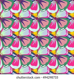 Elegant seamless pattern with decorative flowers background. Vector floral pattern for wedding invitations, greeting cards, scrapbooking, print, gift wrap, manufacturing fabric and textile.