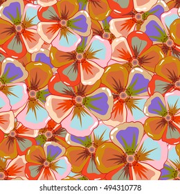 Elegant seamless pattern with decorative flowers background. Vector floral pattern for wedding invitations, greeting cards, scrapbooking, print, gift wrap, manufacturing fabric and textile.