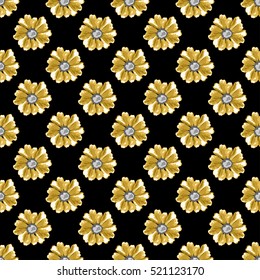 Elegant seamless pattern with decorative flowers in watercolor style, design elements. Floral pattern for wedding invitations, greeting cards, scrapbooking, print, gift wrap, manufacturing