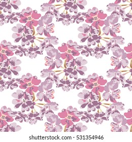 Elegant seamless pattern with decorative flowers in watercolor style, design elements. Floral pattern for wedding invitations, greeting cards, scrapbooking, print, gift wrap, manufacturing. Editable
