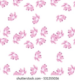 Elegant seamless pattern with decorative flowers in watercolor style, design elements. Floral pattern for wedding invitations, greeting cards, scrapbooking, print, gift wrap, manufacturing. Editable