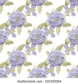 Elegant seamless pattern with decorative flowers in watercolor style, design elements. Floral pattern for wedding invitations, greeting cards, scrapbooking, print, gift wrap, manufacturing. Editable