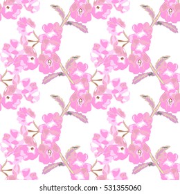 Elegant seamless pattern with decorative flowers in watercolor style, design elements. Floral pattern for wedding invitations, greeting cards, scrapbooking, print, gift wrap, manufacturing. Editable