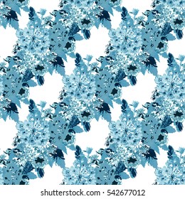 Elegant seamless pattern with decorative flowers in watercolor style, design elements. Floral pattern for wedding invitations, greeting cards, scrapbooking, print, gift wrap, manufacturing. Editable