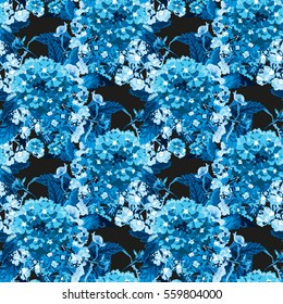 Elegant seamless pattern with decorative flowers in watercolor style, design elements. Floral pattern for wedding invitations, greeting cards, scrapbooking, print, gift wrap, manufacturing. Editable.
