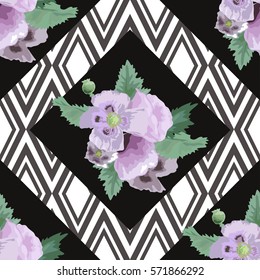 Elegant seamless pattern with decorative flowers in watercolor style, design elements. Floral pattern for wedding invitations, greeting cards, scrapbooking, print, gift wrap, manufacturing. Editable
