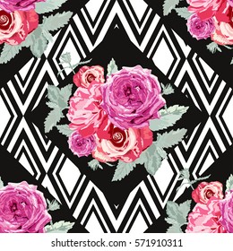 Elegantes, nahtloses Muster mit dekorativen Blumen im Aquarell-Stil, Design-Elementen. Blumenmuster für Hochzeitseinladungen, Grußkarten, Scrapbooking, Druck, Geschenkverpackung, Herstellung. Bearbeitbar