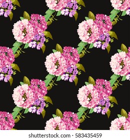 Elegant seamless pattern with decorative flowers in watercolor style, design elements. Floral pattern for wedding invitations, greeting cards, scrapbooking, print, gift wrap, manufacturing. Editable.