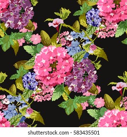 Elegant seamless pattern with decorative flowers in watercolor style, design elements. Floral pattern for wedding invitations, greeting cards, scrapbooking, print, gift wrap, manufacturing. Editable.