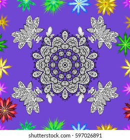 Elegant seamless pattern with decorative flowers colorful. Vector floral pattern for wedding invitations, greeting cards, scrapbooking, print, gift wrap, manufacturing fabric and textile.
