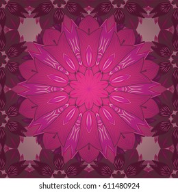 Elegant seamless pattern with decorative flowers in colors. Vector floral pattern for wedding invitations, greeting cards, scrapbooking, print, gift wrap, manufacturing fabric and textile.