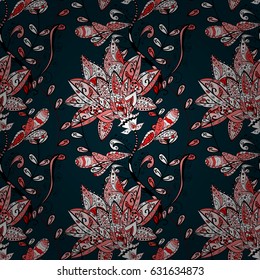 Elegant seamless pattern with decorative flowers in colors. Vector floral pattern for wedding invitations, greeting cards, scrapbooking, print, gift wrap, manufacturing fabric and textile.