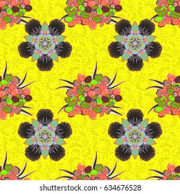 Elegant seamless pattern with decorative flowers background, design elements. Vector floral pattern for wedding invitations, greeting cards, scrapbooking, print, manufacturing fabric and textile.