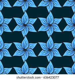 Elegant seamless pattern with decorative flowers in blue and nice colors. Vector floral pattern for wedding invitations, greeting cards, scrapbooking, print, gift, manufacturing fabric and textile.