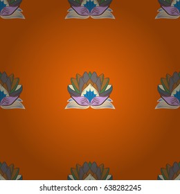 Elegant seamless pattern with decorative flowers in colors. Vector floral pattern for wedding invitations, greeting cards, scrapbooking, print, gift wrap, manufacturing fabric and textile.