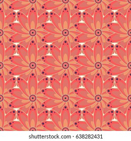 Elegant seamless pattern with decorative flowers in pink colors. Vector floral pattern for wedding invitations, greeting cards, scrapbooking, print, gift wrap, manufacturing fabric and textile.