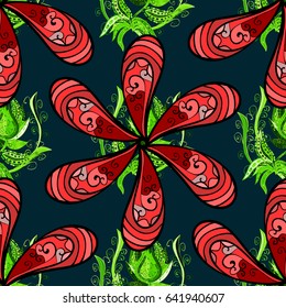 Elegant seamless pattern with decorative flowers in blue colors. Vector floral pattern for wedding invitations, greeting cards, scrapbooking, print, gift wrap, manufacturing fabric and textile.