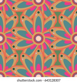 Elegant seamless pattern with decorative flowers in blue colors. Vector floral pattern for wedding invitations, greeting cards, scrapbooking, print, gift wrap, manufacturing fabric and textile.
