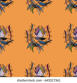 Elegant seamless pattern with decorative flowers in blue colors. Vector floral pattern for wedding invitations, greeting cards, scrapbooking, print, gift wrap, manufacturing fabric and textile.