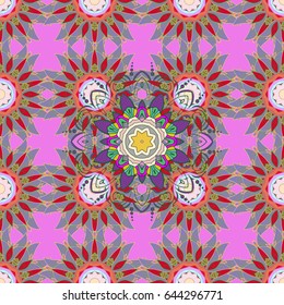 Elegant seamless pattern with decorative flowers in blue colors. Vector floral pattern for wedding invitations, greeting cards, scrapbooking, print, gift wrap, manufacturing fabric and textile.