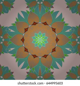 Elegant seamless pattern with decorative flowers in blue colors. Vector floral pattern for wedding invitations, greeting cards, scrapbooking, print, gift wrap, manufacturing fabric and textile.