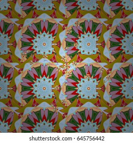 Elegant seamless pattern with decorative flowers in blue and pink colors. Vector floral pattern for wedding invitations, greeting cards, scrapbooking, print, gift wrap, manufacturing fabric, textile.