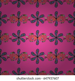 Elegant seamless pattern with decorative flowers in blue colors. Vector floral pattern for wedding invitations, greeting cards, scrapbooking, print, gift wrap, manufacturing fabric and textile.
