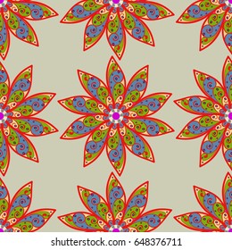 Elegant seamless pattern with decorative flowers. Vector floral pattern for wedding invitations, greeting cards, scrapbooking, print, gift wrap, manufacturing fabric, textile.